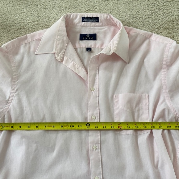 Men's Enro Shirt 18-35 Tall Classic Poplin, Button Down, Unisex - Picture 6 of 7